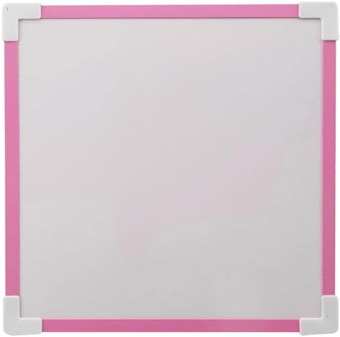 Daiso لوحة بيضاء مربعة من دايسو مع مغناطيس - 25x25 سم (9.8x9.8 بوصة) - إطار وردي - Image 1